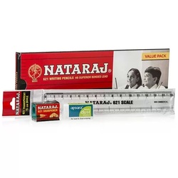 Nataraj 621 Bold Writing Pencil Set of 20 + Sharpener Eraser n Scale